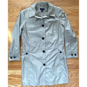Lands' End Brown Khaki Trench Coat Women's Medium 10-12